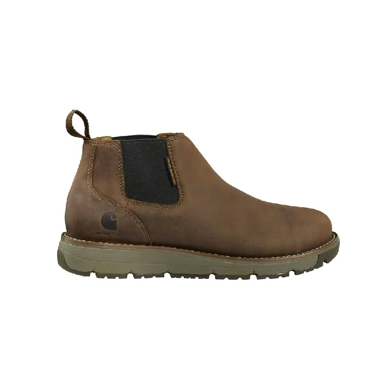 Men's nubuck Chelsea boots with a velvety finish4" Millbrook Steel-Toe Romeo Wedge Work Boot Brown Men's nubuck Chelsea boots with a velvety finish4" Millbrook Steel-Toe Romeo Wedge Work Boot Brown
