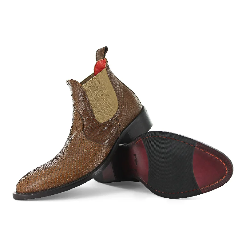 Men's synthetic leather Chelsea boots as an affordable alternativeR7701 - Brown Snake Print Chelsea Boot Men's synthetic leather Chelsea boots as an affordable alternativeR7701 - Brown Snake Print Chelsea Boot