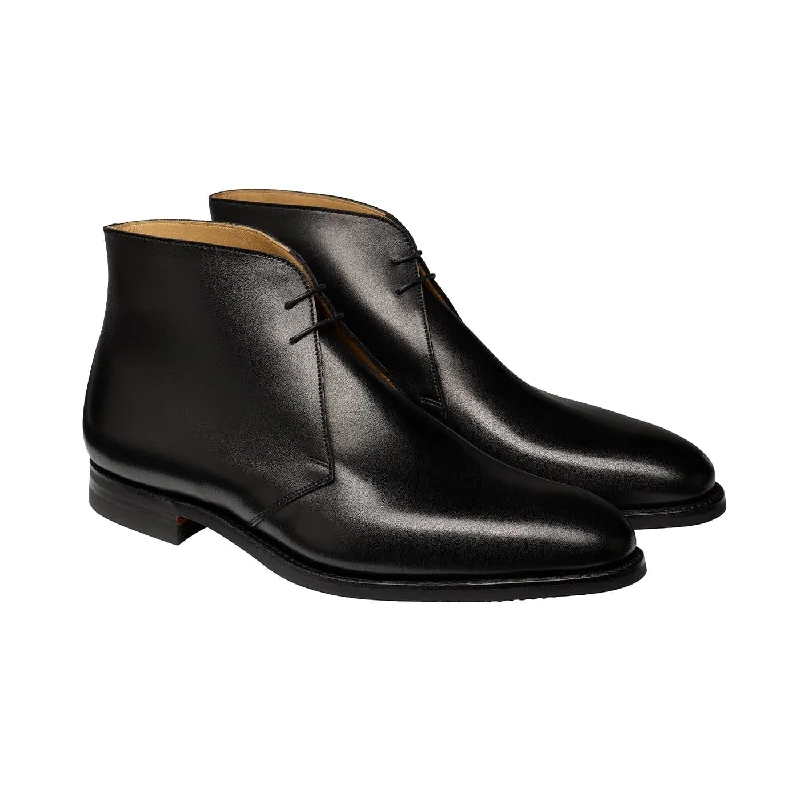 Men's waterproof leather chukka boots for wet weather conditionsUpton Black Calf