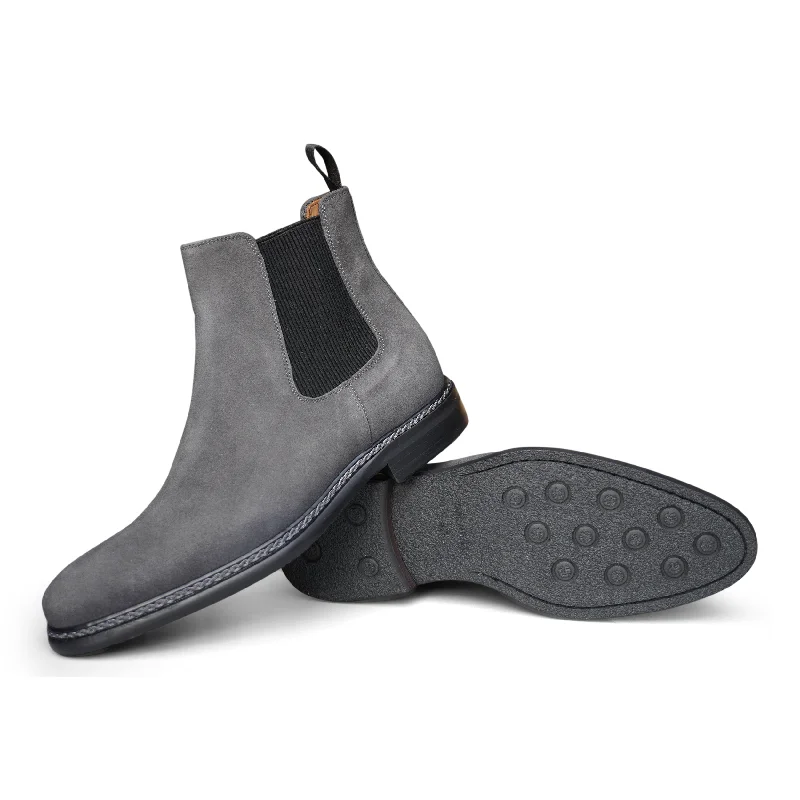 Men's waterproof Chelsea boots for rainy or snowy daysT590 - Velour Antracite