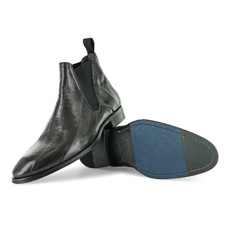 Men's adjustable elastic side Chelsea boots for a customizable fitT930 - Antracite Eel Men's adjustable elastic side Chelsea boots for a customizable fitT930 - Antracite Eel