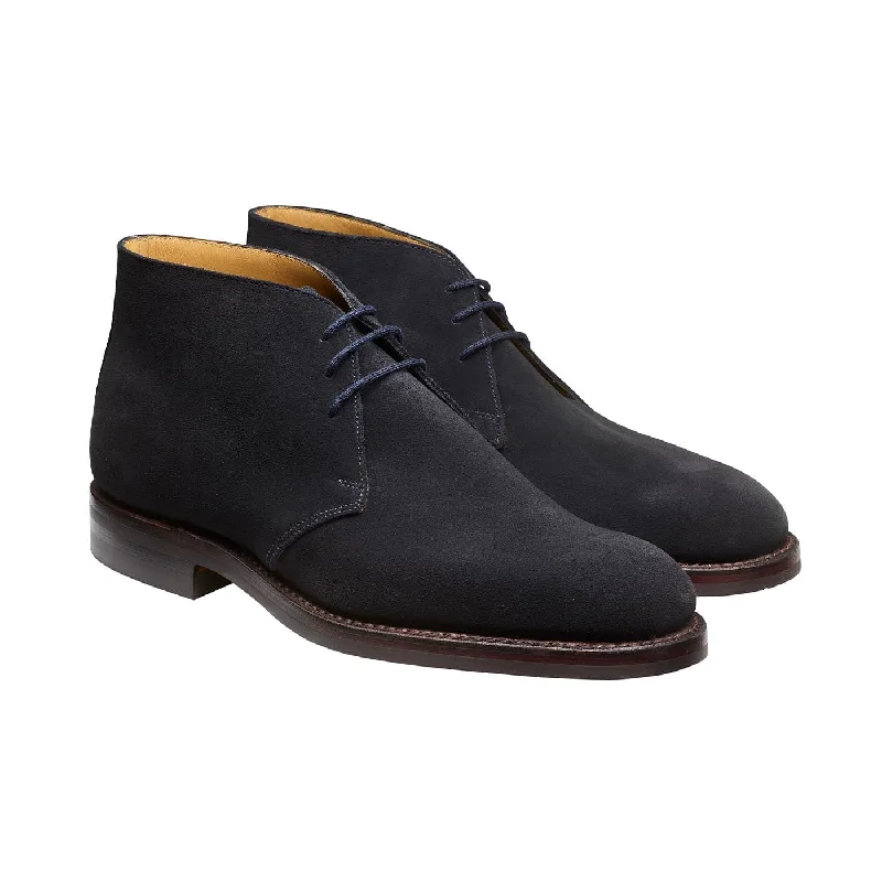 Men's waxed cotton chukka boots with a water - resistant finishChiltern Navy Suede