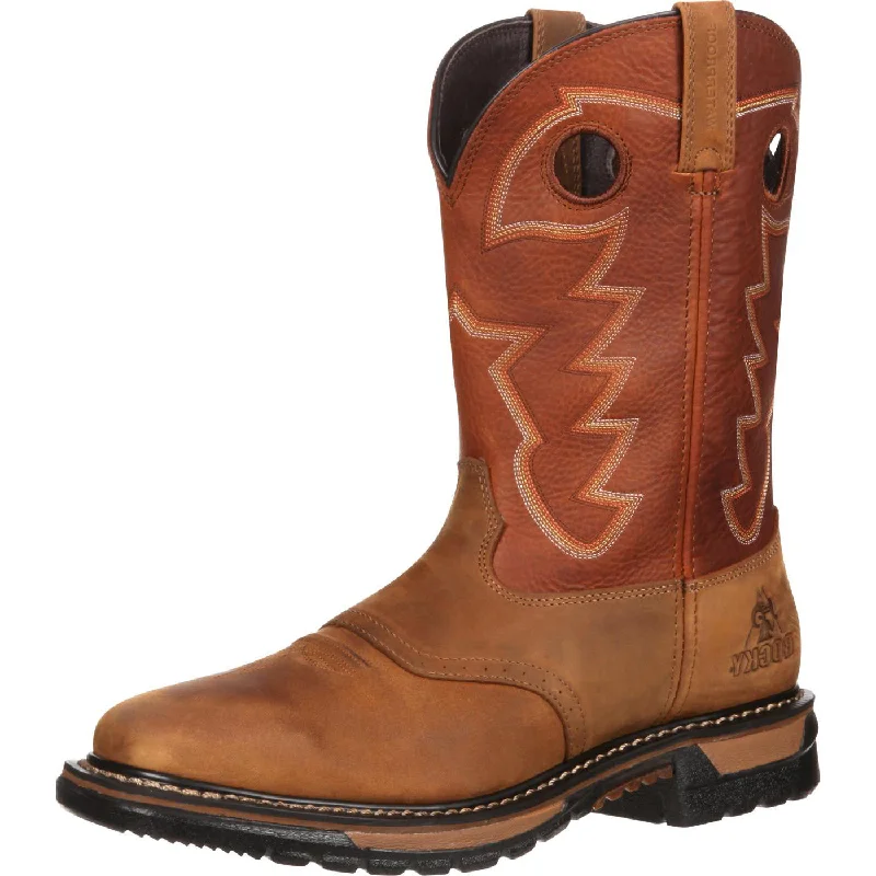 Men's work & safety boots with a removable insole for easy cleaningRocky Original Ride Branson Square Toe Waterproof (Tan and Ochre) Men's work & safety boots with a removable insole for easy cleaningRocky Original Ride Branson Square Toe Waterproof (Tan and Ochre)