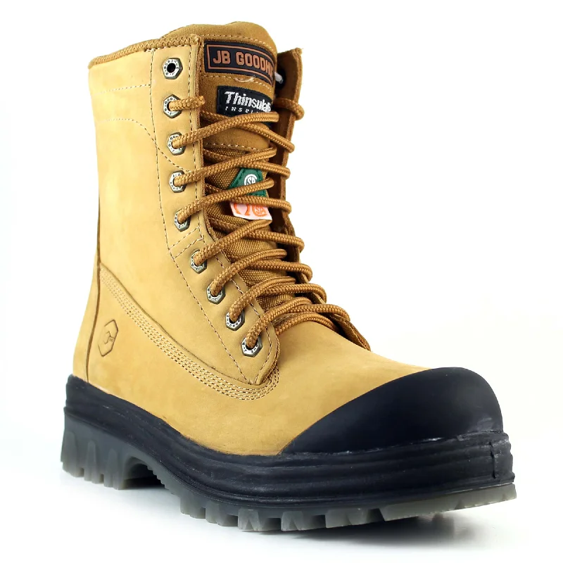 Men's work & safety boots with a padded collar for ankle comfortJ.B Goodhue Men's 8" Nubuck Dynamic CSA Steel Toe Work Boot 14080 Men's work & safety boots with a padded collar for ankle comfortJ.B Goodhue Men's 8" Nubuck Dynamic CSA Steel Toe Work Boot 14080