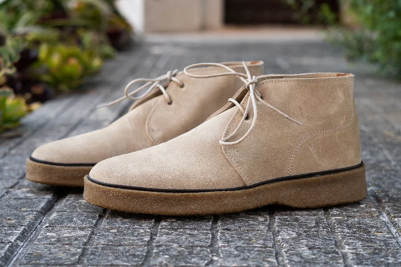 Men's perforated leather chukka boots with a refined, formal touchPlaytime by Hutton Alabaster Tobacco Men's perforated leather chukka boots with a refined, formal touchPlaytime by Hutton Alabaster Tobacco