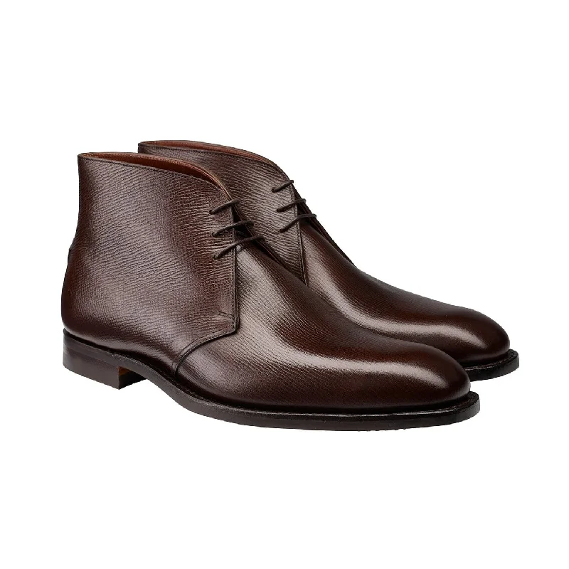 Men's flexible sole chukka boots for natural foot movementKew Dark Brown Willow Grain Men's flexible sole chukka boots for natural foot movementKew Dark Brown Willow Grain