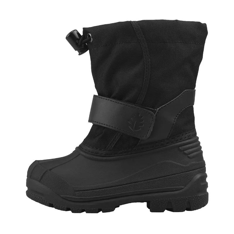 Men's insulated synthetic fabric snow bootsStealth Black Velcro Snow Boots
