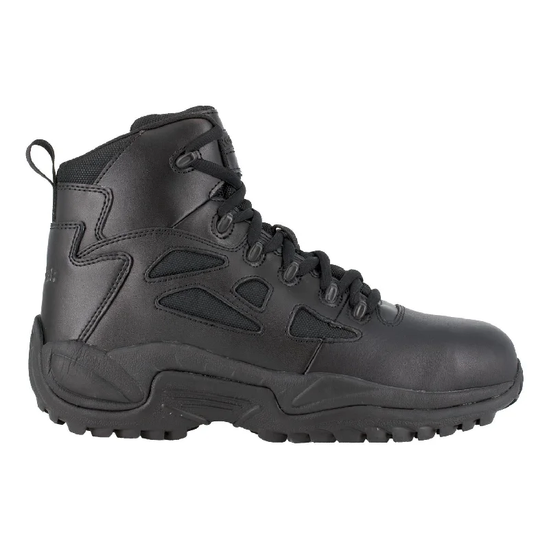 Men's work & safety boots with a gusseted tongue to keep out debrisRapid Response Rb 6 Inch Composite-Toe Side Zip Tactical Stealth Work Boot Black Men's work & safety boots with a gusseted tongue to keep out debrisRapid Response Rb 6 Inch Composite-Toe Side Zip Tactical Stealth Work Boot Black