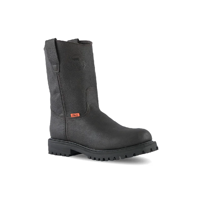 Men's non - metallic work & safety boots for airport security jobsAngus Work Boot Choco Tractor Black Bottom E761