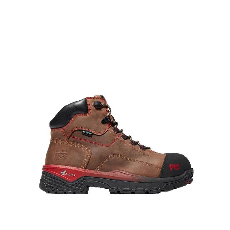 Men's chemical - resistant work & safety boots for laboratory useBooshog 6 Inch Composite-Toe Waterproof PR Work Boot Red Brown