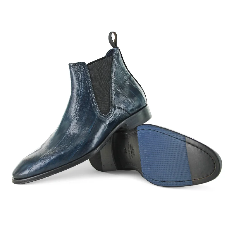 Men's decorative buckle Chelsea boots for a more ornate styleT930 - Blue Eel
