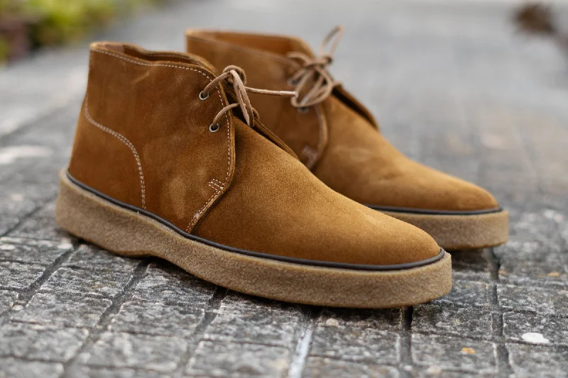 Men's flexible sole chukka boots for natural foot movementPlaytime by Hutton Bourbon Tobacco Men's flexible sole chukka boots for natural foot movementPlaytime by Hutton Bourbon Tobacco