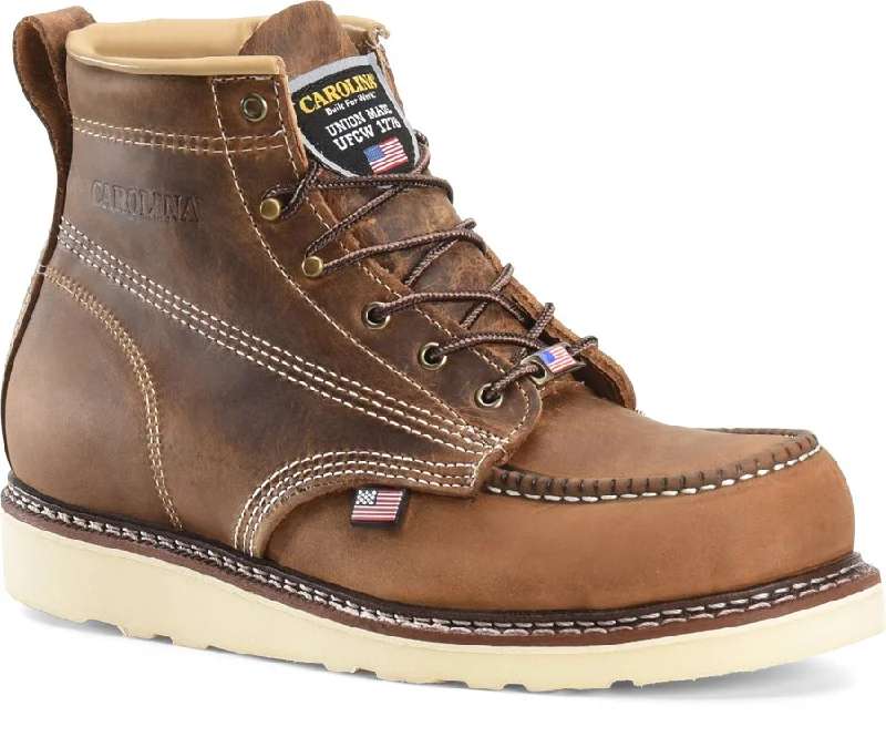 Men's work & safety boots with a reflective strip for low - light visibilityCarolina CA7811 Amp USA Steel Toe Work Boots
