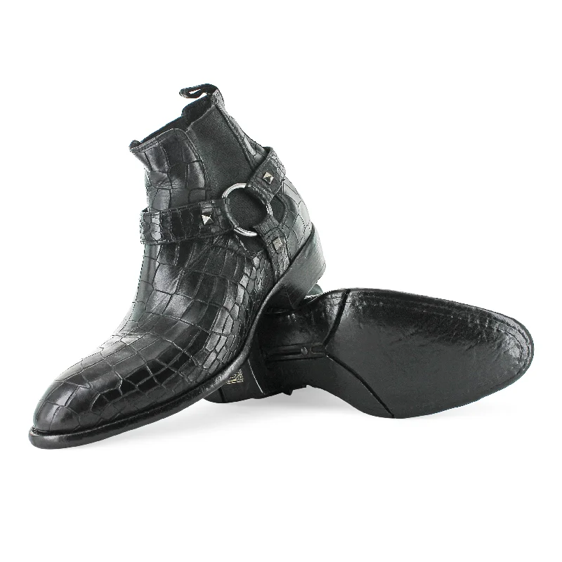 Men's water - resistant leather Chelsea boots for wet conditionsDE02A - Cocco Nero Harness Men's water - resistant leather Chelsea boots for wet conditionsDE02A - Cocco Nero Harness