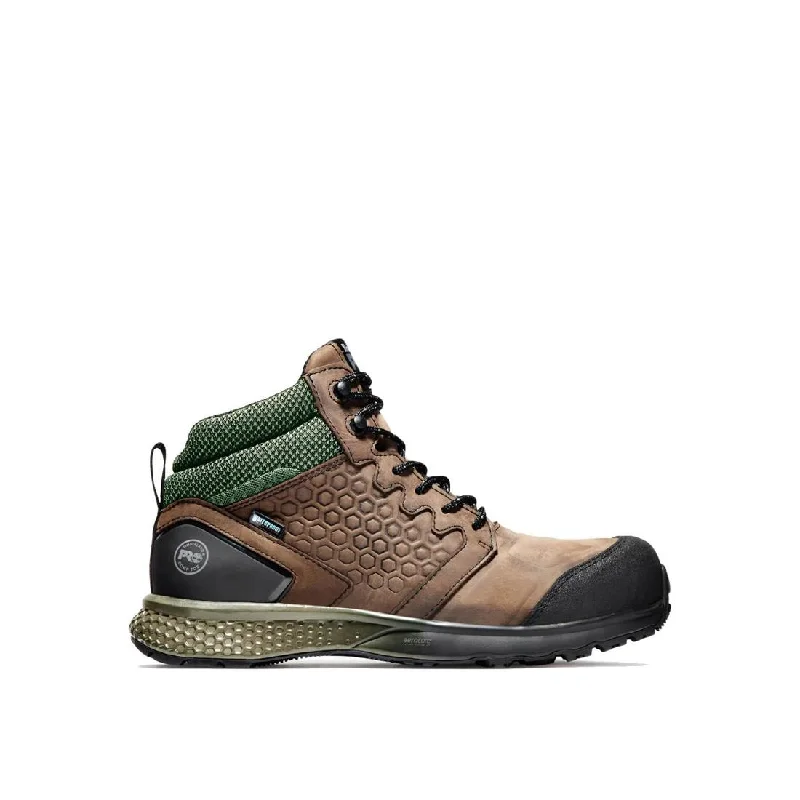 Men's work & safety boots with a flame - resistant upper for firefighting or welding workReaxion Composite-Toe Waterproof Work Boot Brown/Green