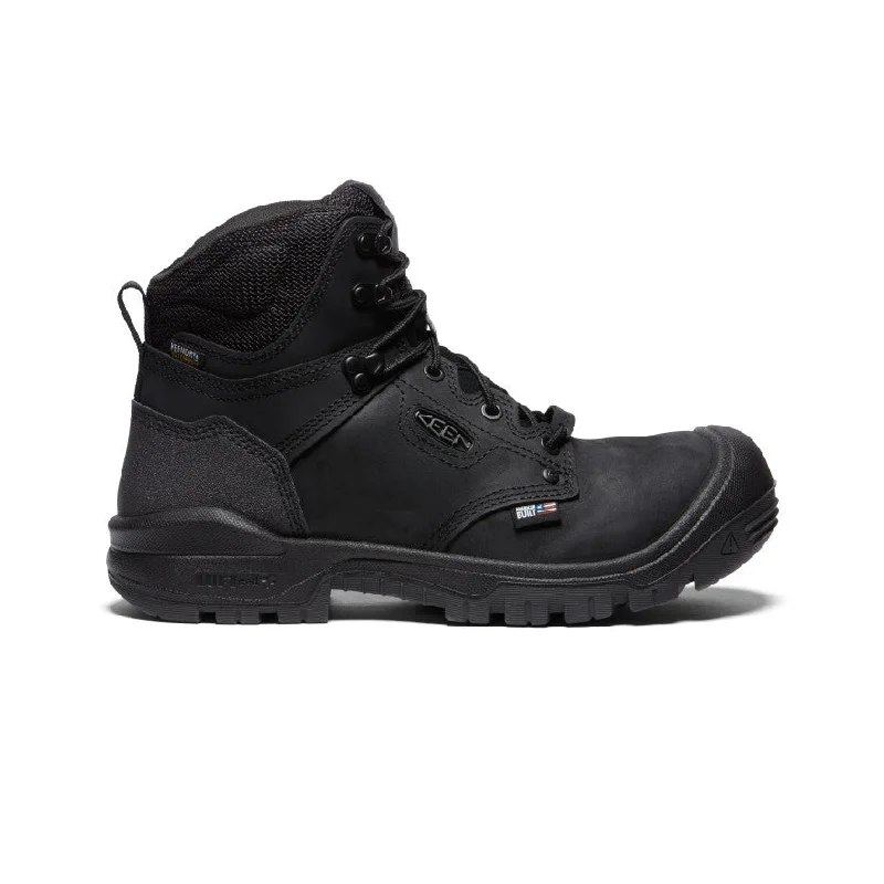 Men's work & safety boots with a durable rubber outsole for traction on rough terrainMen's Independence 6" Waterproof Boot (Carbon Toe)  |  Black/Black