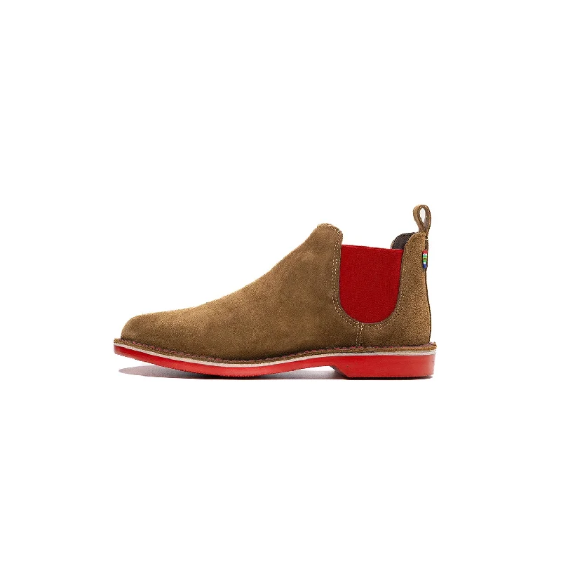 Men's nubuck Chelsea boots with a velvety finishVeldskoen Chelsea Boot Pinotage (Red Sole) Men's nubuck Chelsea boots with a velvety finishVeldskoen Chelsea Boot Pinotage (Red Sole)