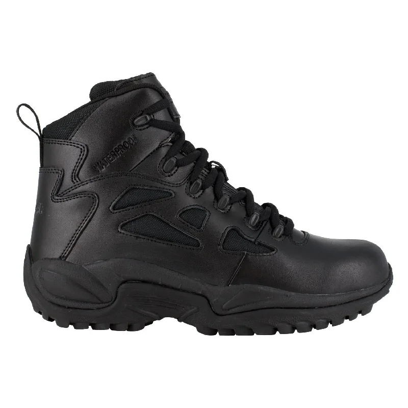 Men's work & safety boots with a cushioned midsole for comfortRapid Response Rb 6 Inch Soft-Toe Waterproof Side Zip Tactical Stealth Boot Black Men's work & safety boots with a cushioned midsole for comfortRapid Response Rb 6 Inch Soft-Toe Waterproof Side Zip Tactical Stealth Boot Black