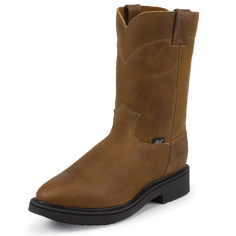 Men's carbon fiber toe work & safety boots for lightweight protectionJustin Conductor Pull On Work Boot (Aged Bark)