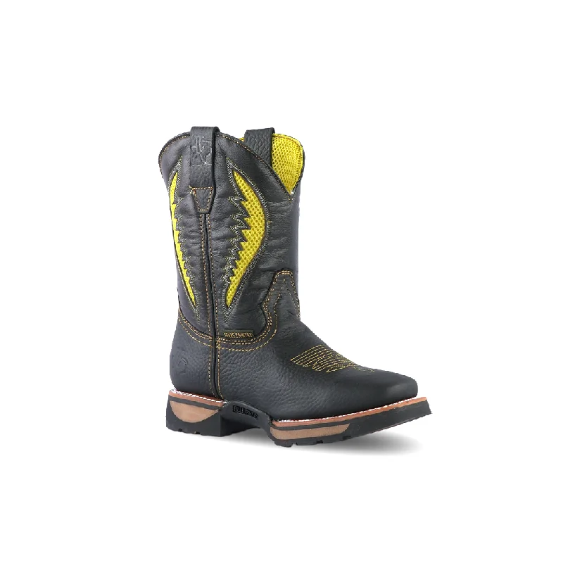 Men's work & safety boots with a reflective strip for low - light visibilityTexas Country Work Boot Rino Black 6087