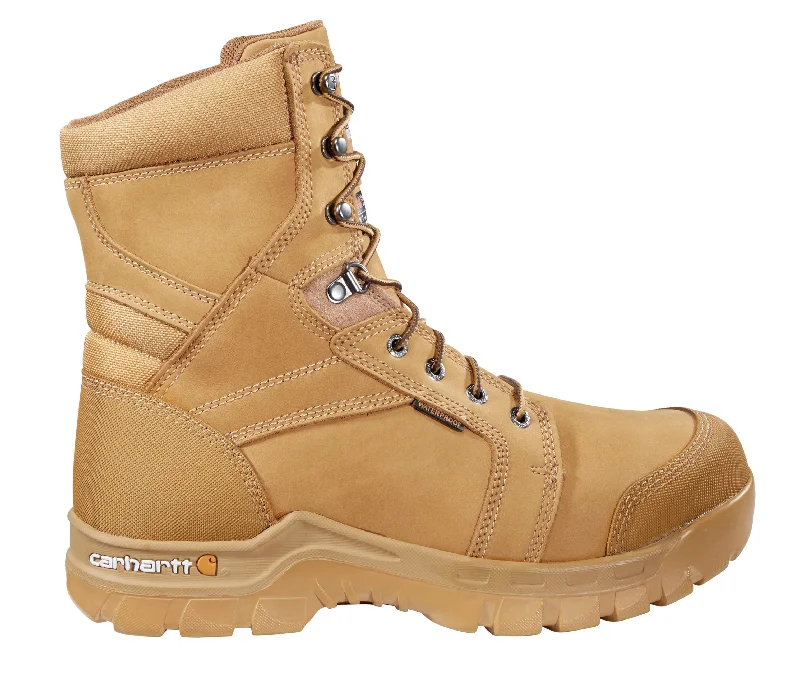 Men's work & safety boots with a padded collar for ankle comfort8" Rugged Flex Waterproof Insulated Soft Toe Boot Wheat