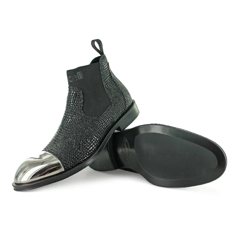 Men's wool - blend Chelsea boots for warmth in cold weatherRH6045 - Black Lizard