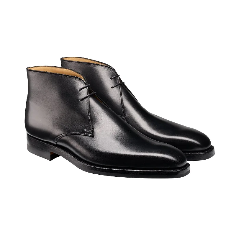Men's two - tone chukka boots in brown and tan for a stylish contrastTetbury Black Wax Calf Men's two - tone chukka boots in brown and tan for a stylish contrastTetbury Black Wax Calf