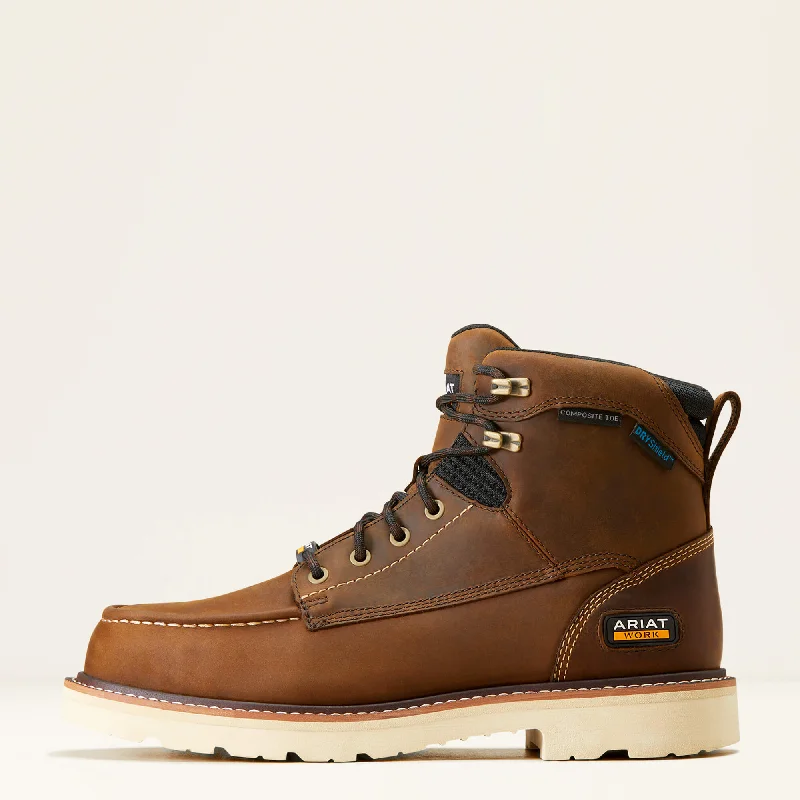 Men's slip - resistant work & safety boots for oily surfacesAriat Men's Rebar Lift 6" Waterproof Composite Toe Work Boot
