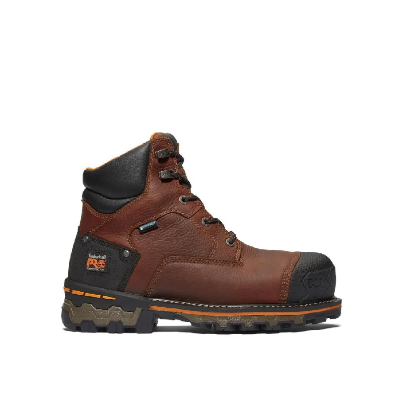 Men's high - ankle support work & safety boots for construction sitesBoondock 6 Inch Composite-Toe Waterproof Ins 400G Work Boot Brown
