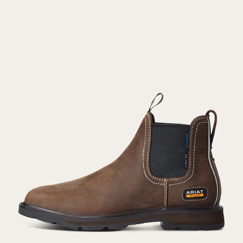 Men's anti - static work & safety boots for electronics industryAriat Men's Groundbreaker H2O Steel Toe Chelsea Boot
