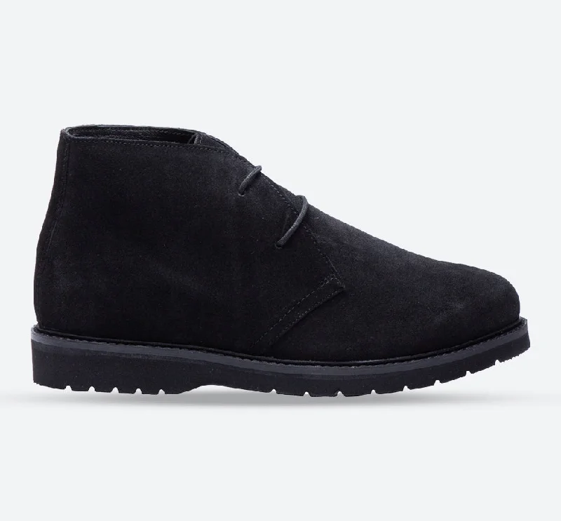 Men's two - tone chukka boots in brown and tan for a stylish contrastMen's Wide Fit Tredd Well William 22759 Suede Dress Boots - Black Men's two - tone chukka boots in brown and tan for a stylish contrastMen's Wide Fit Tredd Well William 22759 Suede Dress Boots - Black