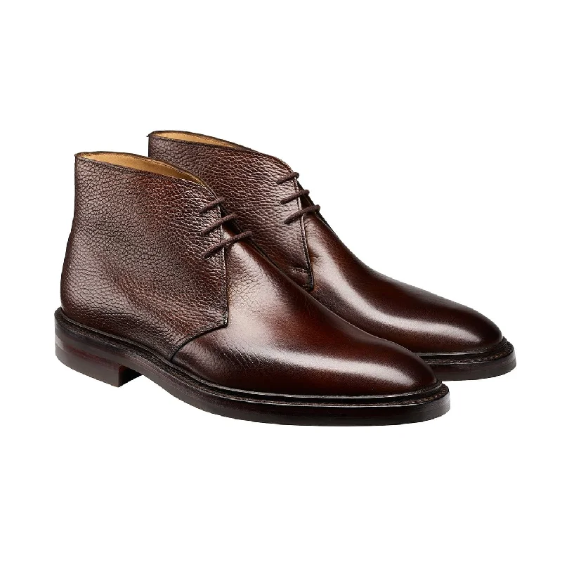 Men's anti - slip chukka boots with a rubber sole for safety on slippery surfacesBrecon Dark Brown Country Calf Men's anti - slip chukka boots with a rubber sole for safety on slippery surfacesBrecon Dark Brown Country Calf