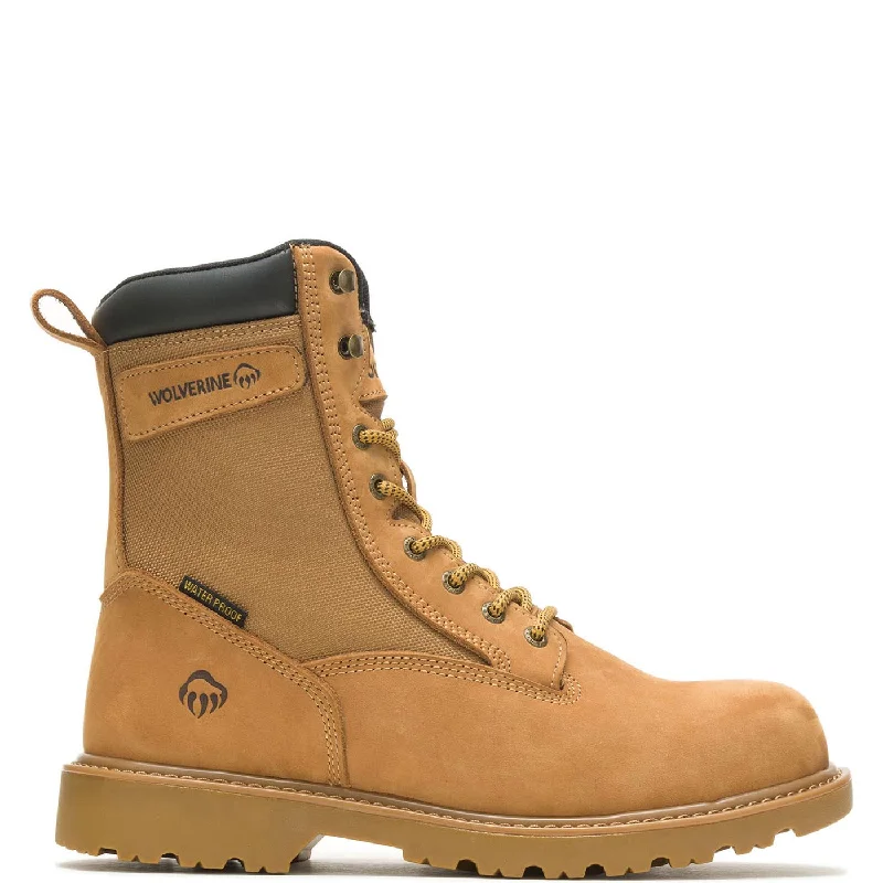Men's work & safety boots with a padded collar for ankle comfortFloorhand 8 Inch Soft-Toe Insulated Work Boot Wheat Men's work & safety boots with a padded collar for ankle comfortFloorhand 8 Inch Soft-Toe Insulated Work Boot Wheat