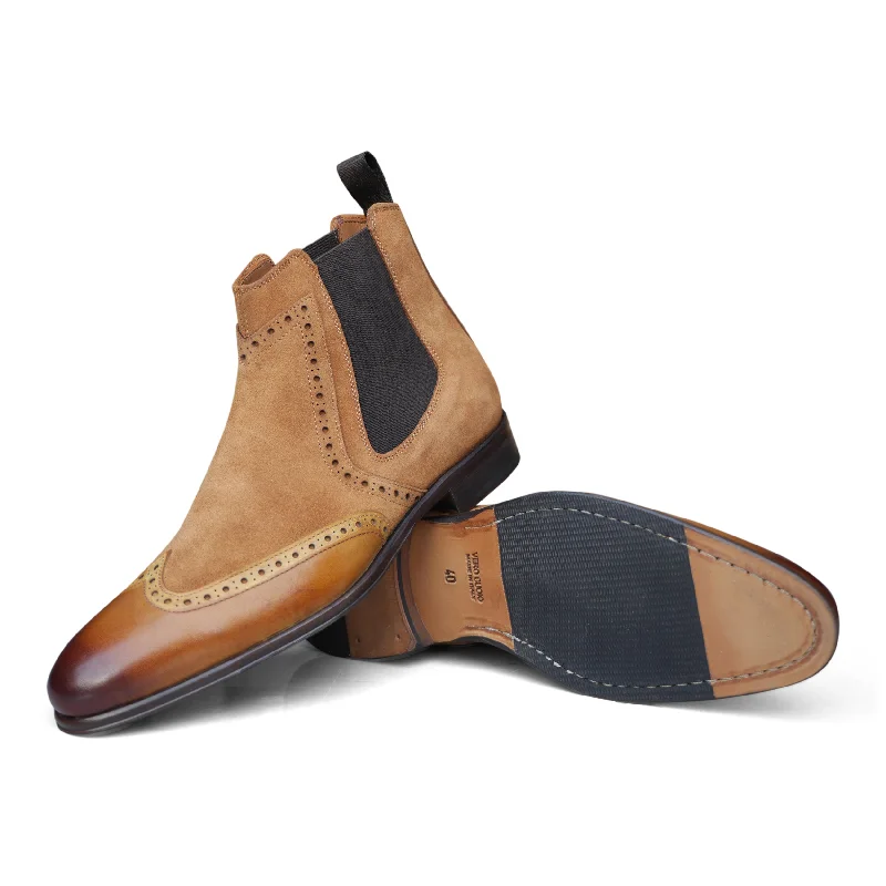 Men's lightweight Chelsea boots for easy movement1142 - Bitols Suede Tabacco