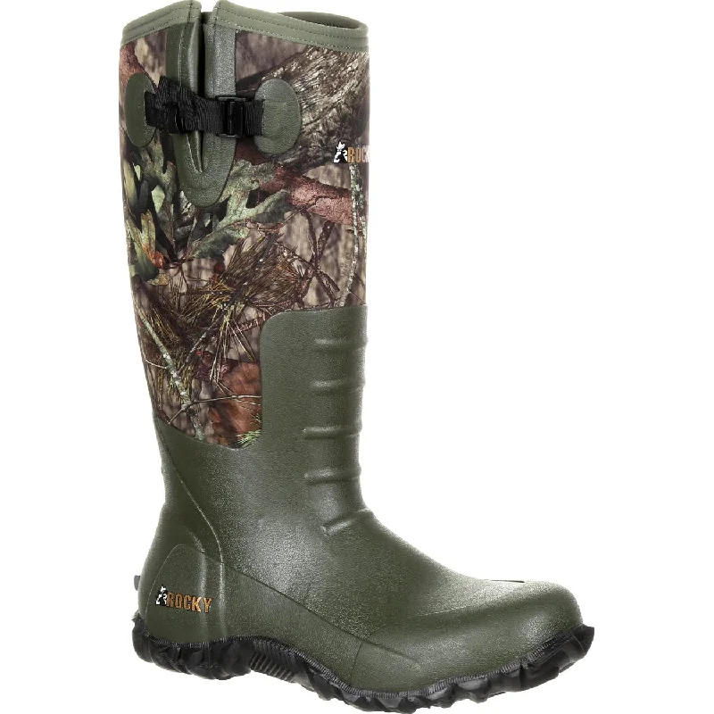 Men's work & safety boots with a moisture - wicking lining for dry feetRocky Core Rubber Waterproof Outdoor Boot (Mossy Oak Break Up Country)
