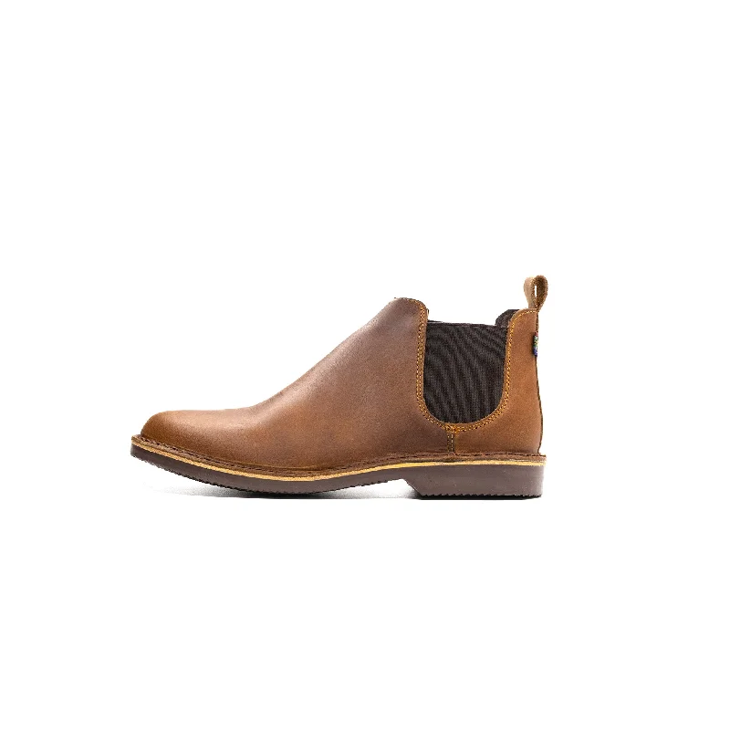 Men's decorative buckle Chelsea boots for a more ornate styleWOODSTOCK (BROWN SOLE)