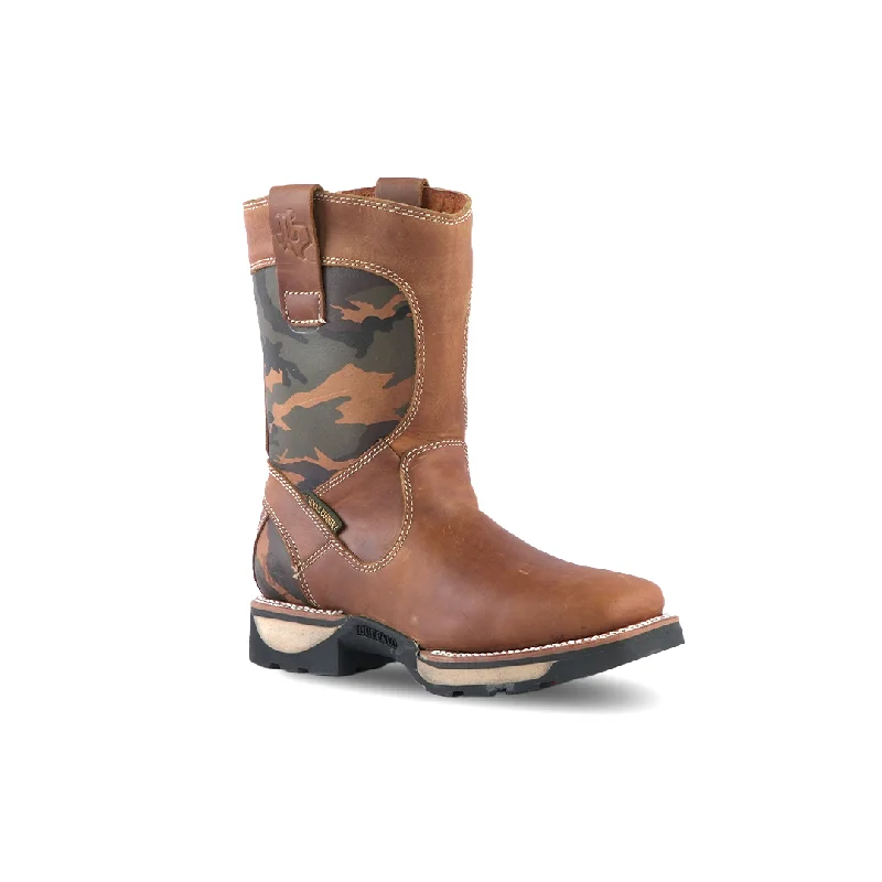 Men's work & safety boots with a durable rubber outsole for traction on rough terrainTexas Country Work Boot Czy-Camuf Tan 6017