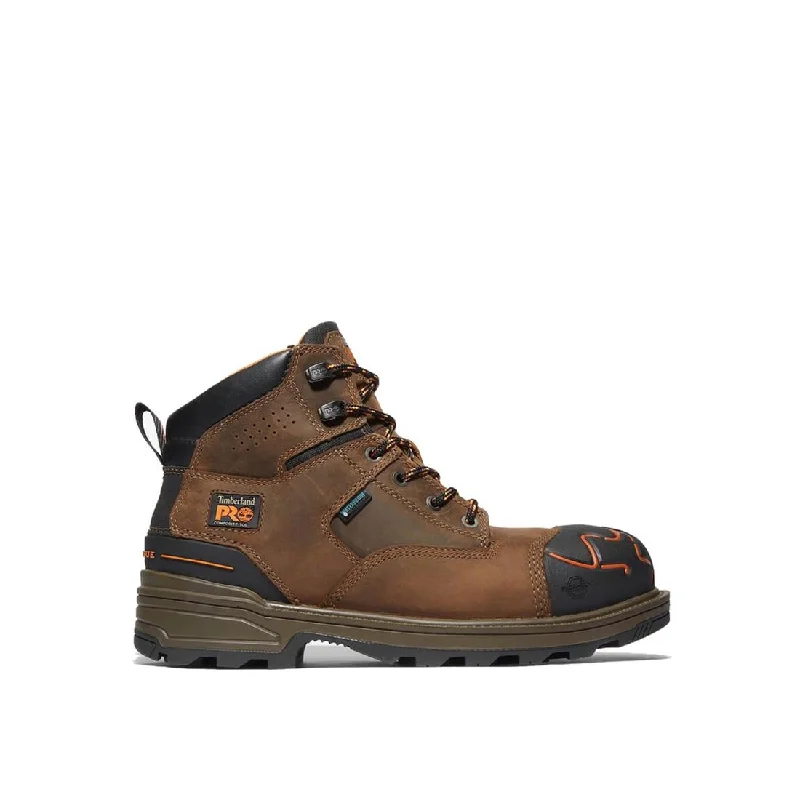 Men's work & safety boots with a toe cap made of aluminum alloyMagnitude 6 Inch Composite-Toe Waterproof Work Boot Orange and Brown Men's work & safety boots with a toe cap made of aluminum alloyMagnitude 6 Inch Composite-Toe Waterproof Work Boot Orange and Brown