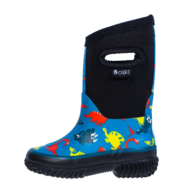 Men's adjustable - fit snow boots with lacing systemsBlue Dinosaurs Neoprene Rain/Snow Boots