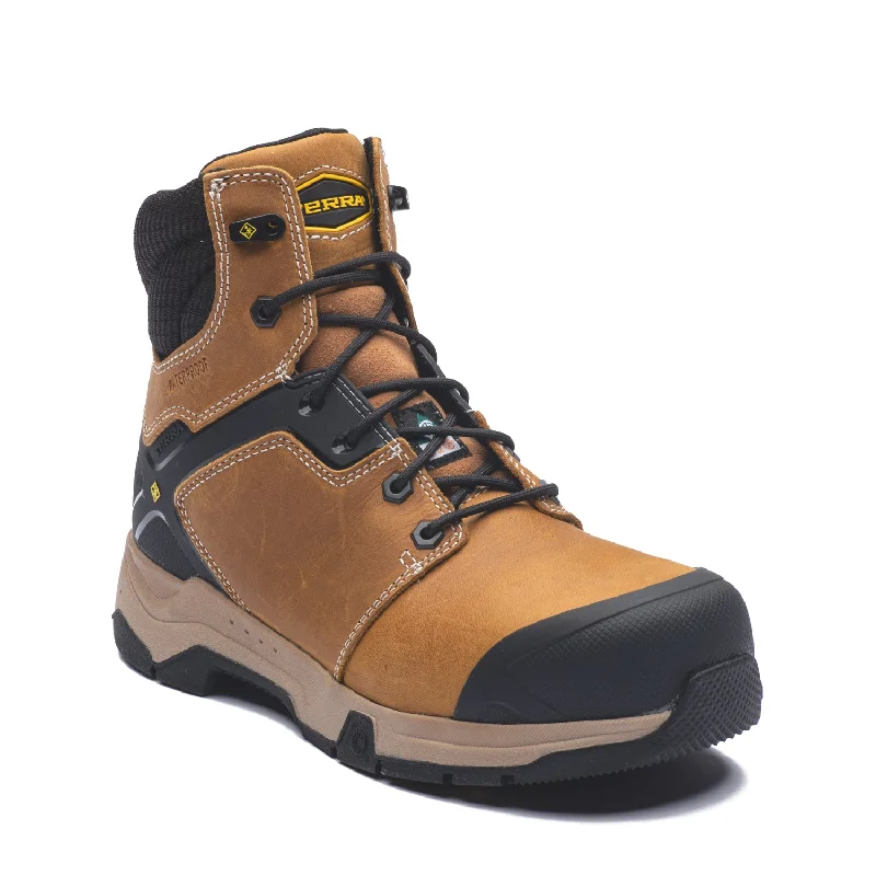 Men's work & safety boots with a reflective strip for low - light visibilityCarbine Men's 6" Waterproof Composite Toe Work Boots 8395WT