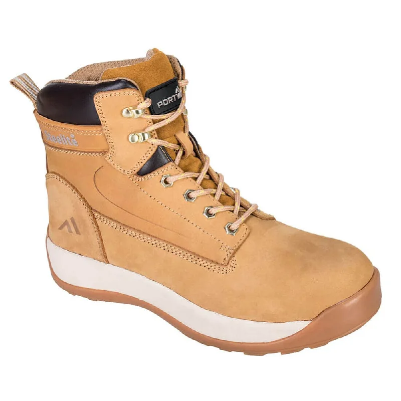 Men's work & safety boots with a reflective strip for low - light visibilityPortwest FW32 Steelite Construction Nubuck Boot S3 HRO