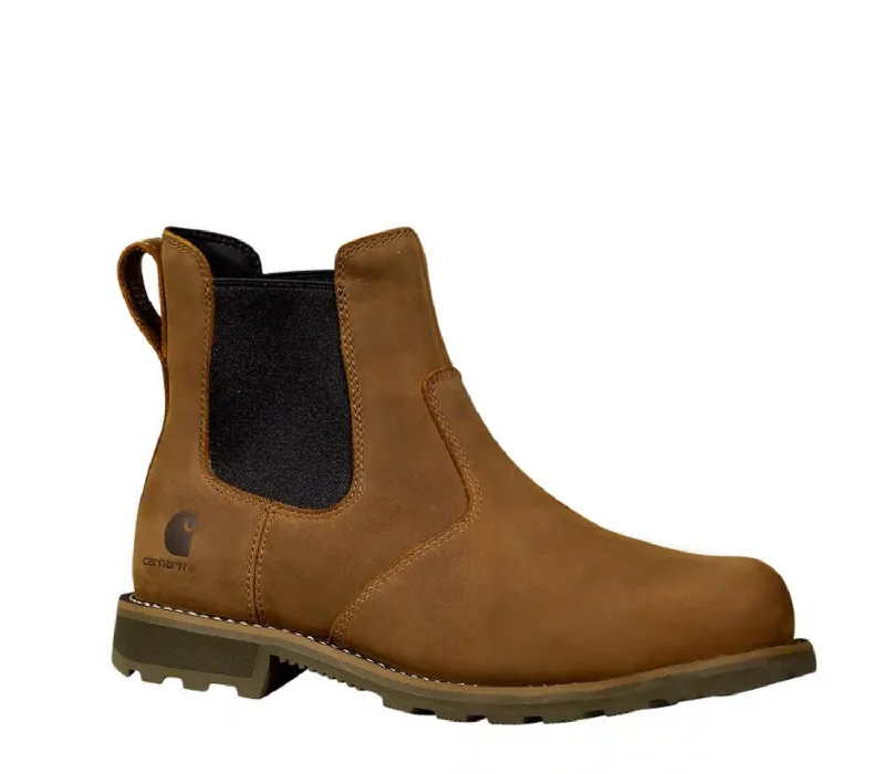 Men's work & safety boots with a toe cap made of aluminum alloyCarhartt Men's Frontier Water Resistant 6" EH Steel Toe Chelsea Work Boot
