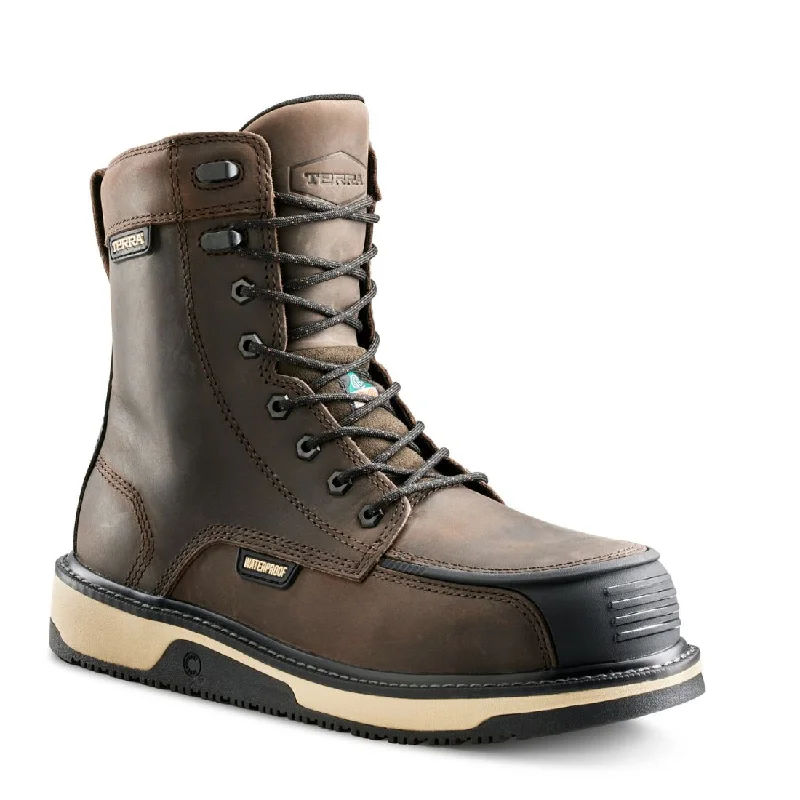 Men's work & safety boots with a reinforced heel counter for stabilityTerra Ironstone Men's 8" Waterproof Composite Toe Work Boot 839FDB Men's work & safety boots with a reinforced heel counter for stabilityTerra Ironstone Men's 8" Waterproof Composite Toe Work Boot 839FDB