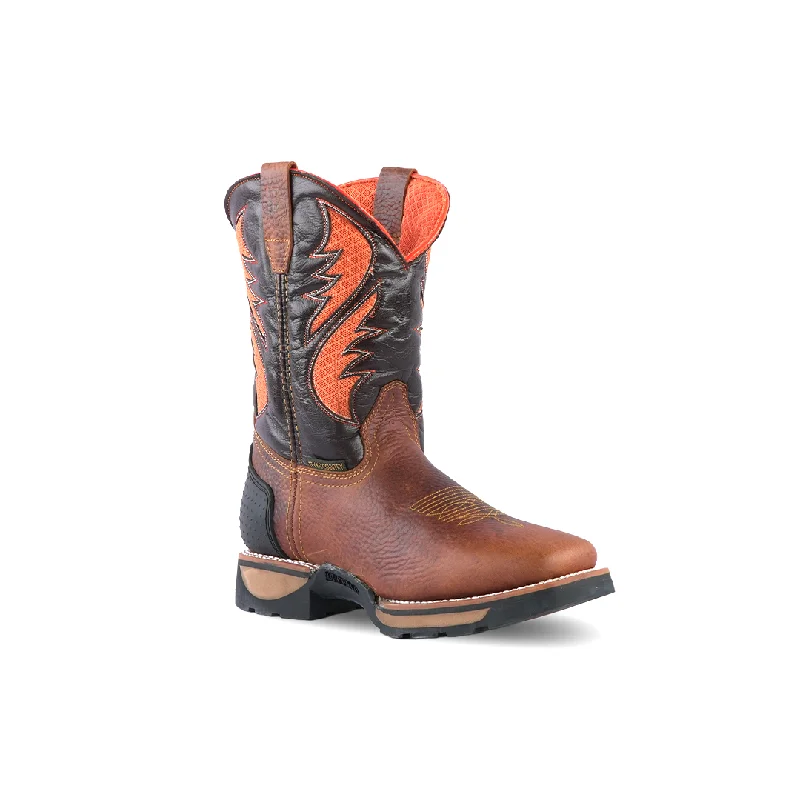 Men's work & safety boots with a durable rubber outsole for traction on rough terrainTexas Country Work Boot Rino Miel 6089
