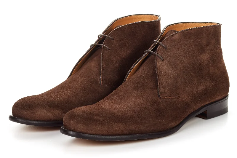 Men's adjustable strap chukka boots for a customized fitThe Newman Chukka Boot - Cafe Suede Men's adjustable strap chukka boots for a customized fitThe Newman Chukka Boot - Cafe Suede