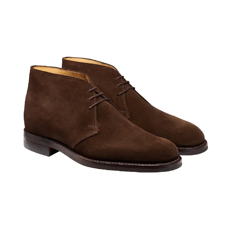Men's adjustable strap chukka boots for a customized fitChiltern Dark Brown Suede