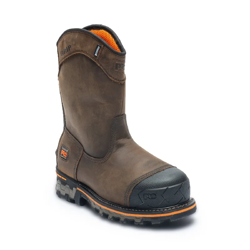 Men's work & safety boots with a reflective strip for low - light visibilityBoondock Pull-On Men's 8" Composite Toe Work Boots A4499