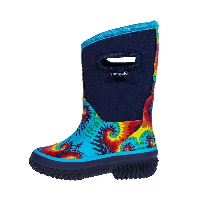 Men's wide - width snow boots for those with broader feetTie Dye Neoprene Rain/Snow Boots