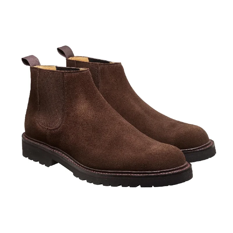Men's brown Chelsea boots in various shades for versatilityElgin Dark Brown Suede
