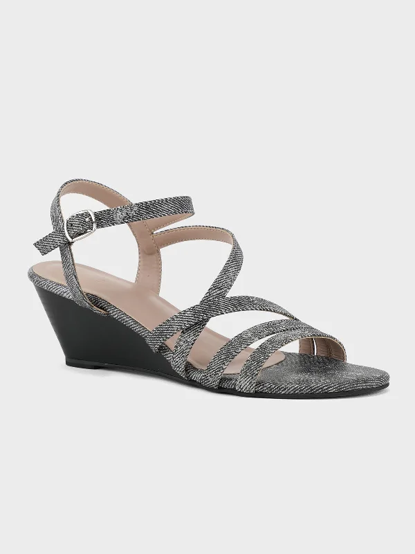 Men's sandals with a padded heel Men's sandals with a padded heel Men's sandals with a padded heel Womens "AKERA" Crossover Wedge Sandals
